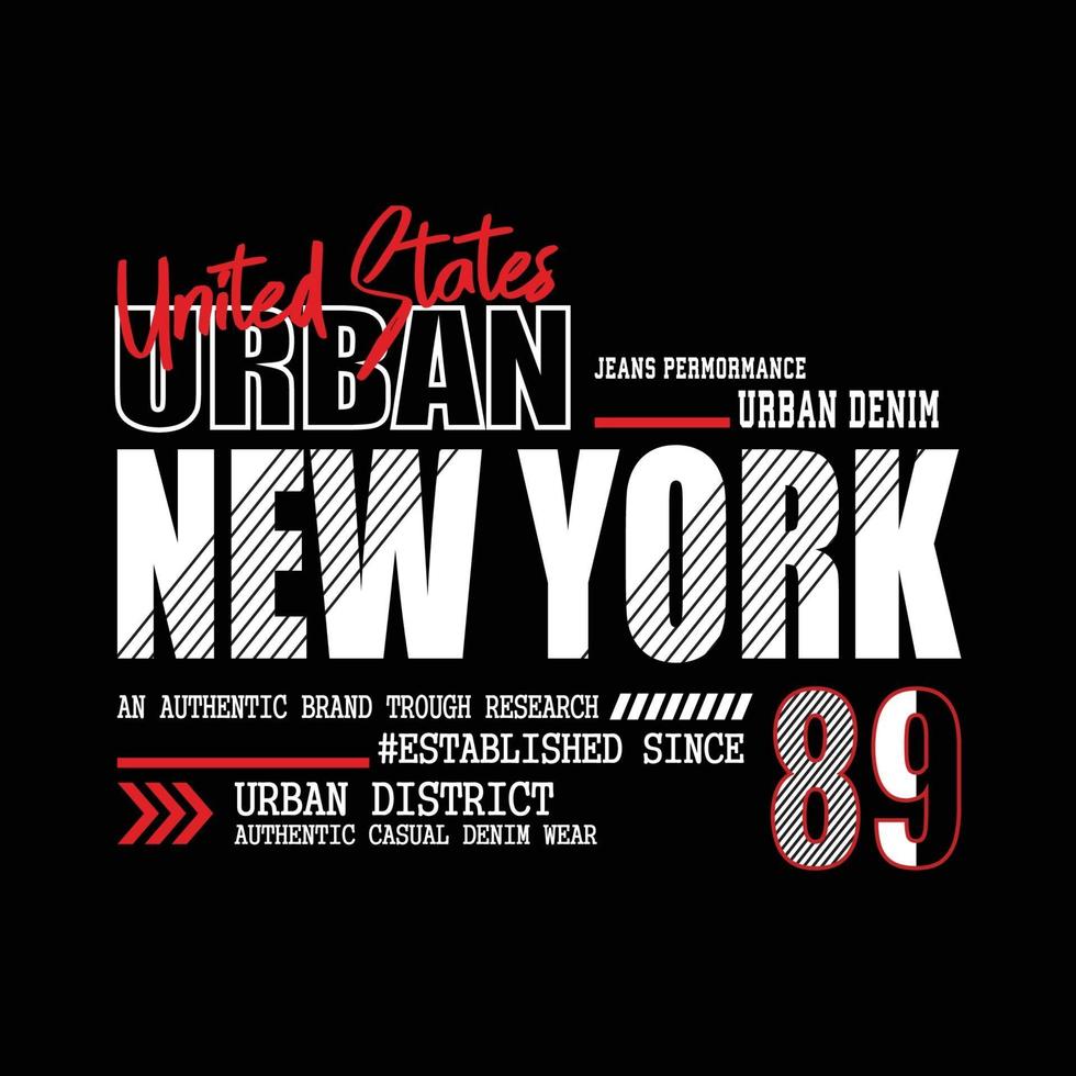 diseño de tipografía de ropa urbana de la ciudad de nueva york vector