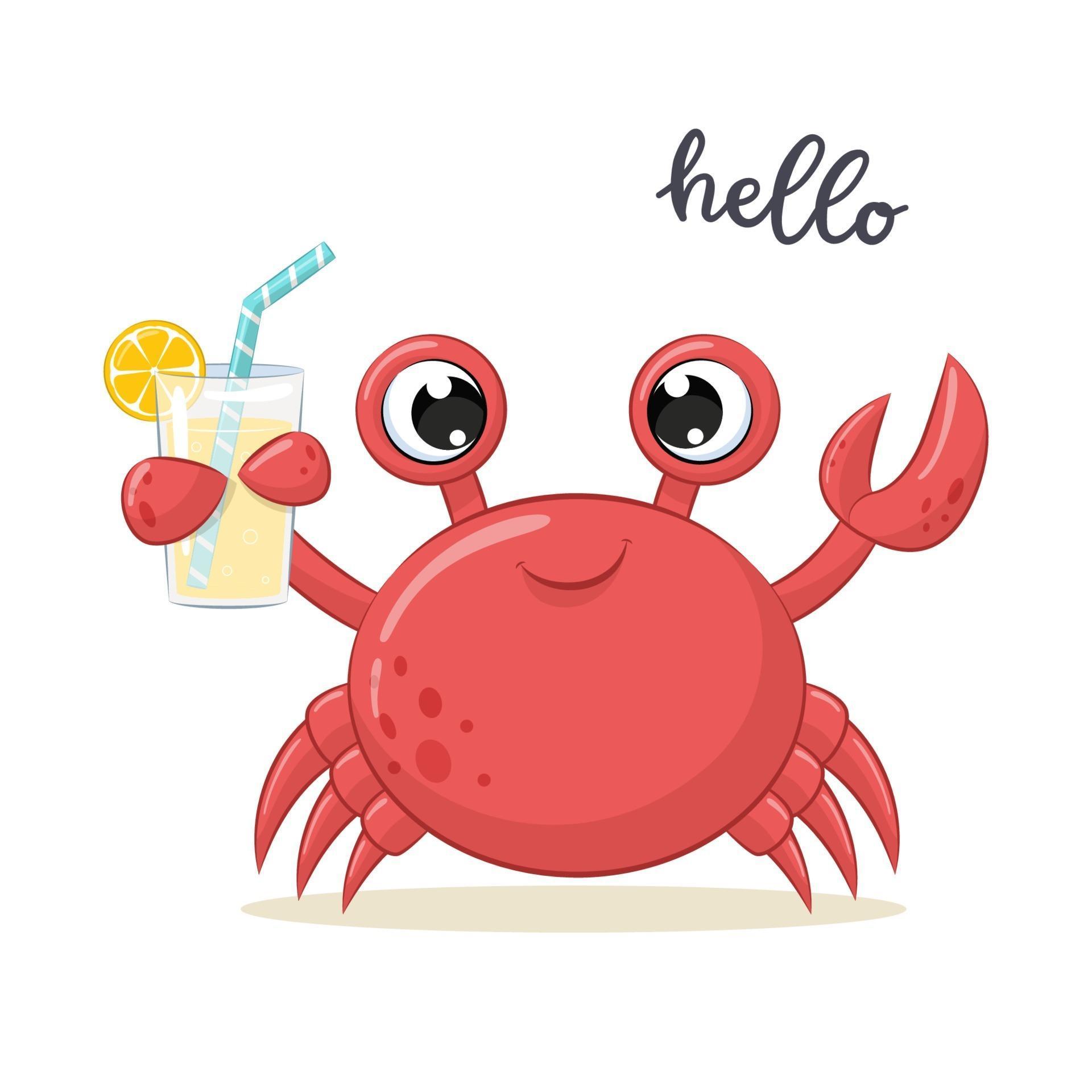 Cute crab illustration. Vector cartoon illustration. 3242219 Vector Art