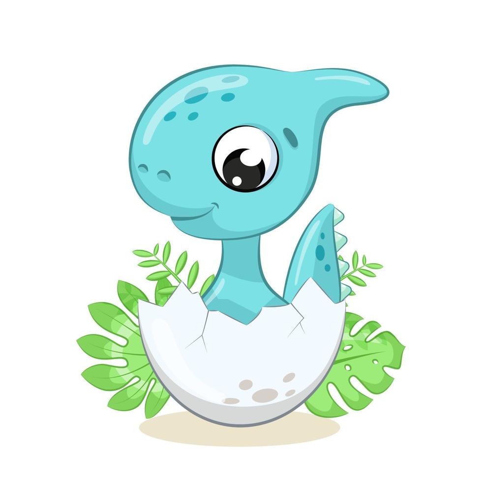 Cute baby dinosaur illustration. Vector cartoon illustration. 3242216  Vector Art at Vecteezy