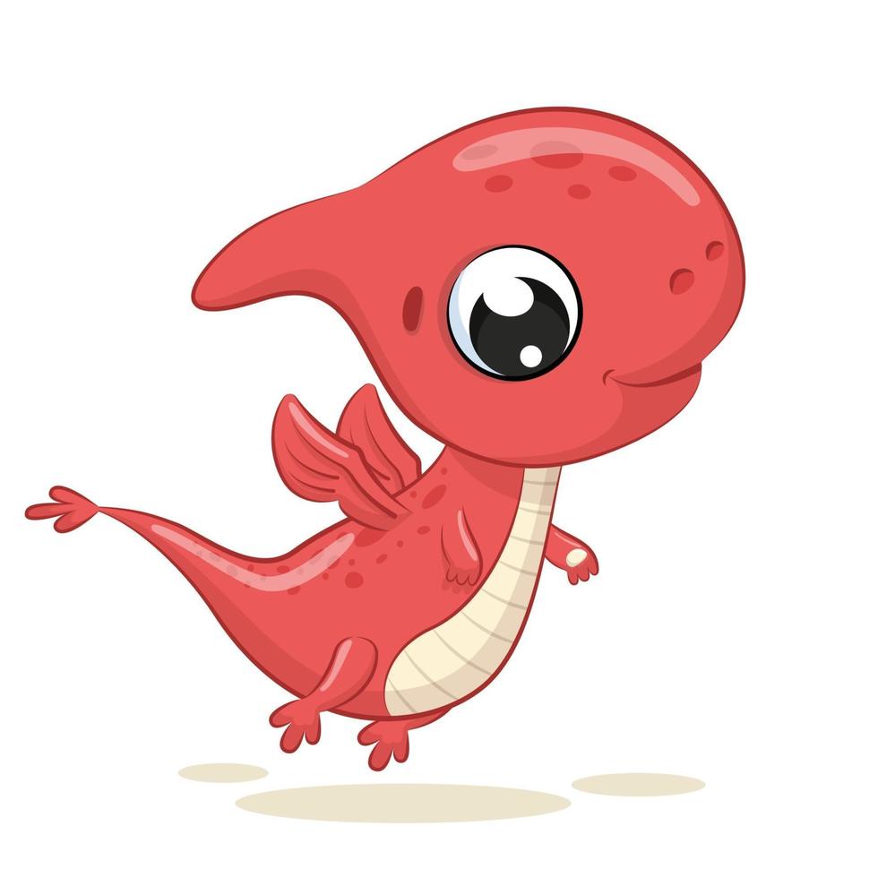 Cute baby dinosaur illustration. Vector cartoon illustration.