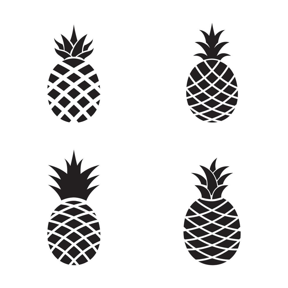 Ilustración de vector de plantilla de icono de fruta de piña