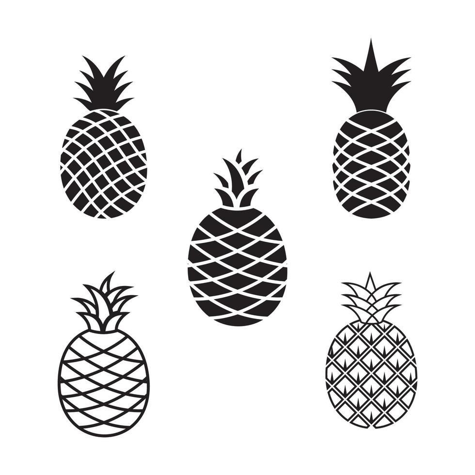 Ilustración de vector de plantilla de icono de fruta de piña