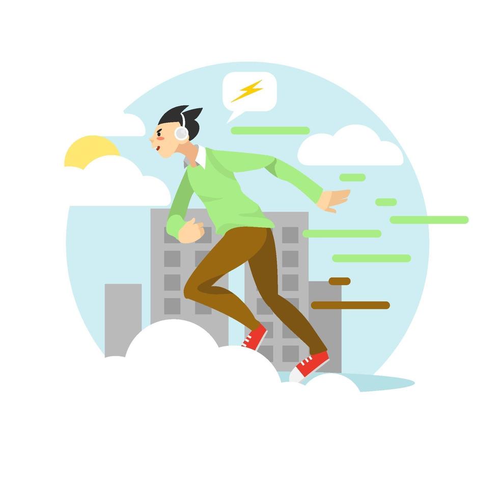 hombre corriendo ilustración vectorial falt vector