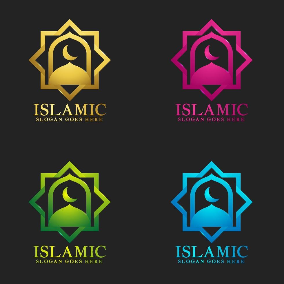 Islamic Logo Gradient collection set vector