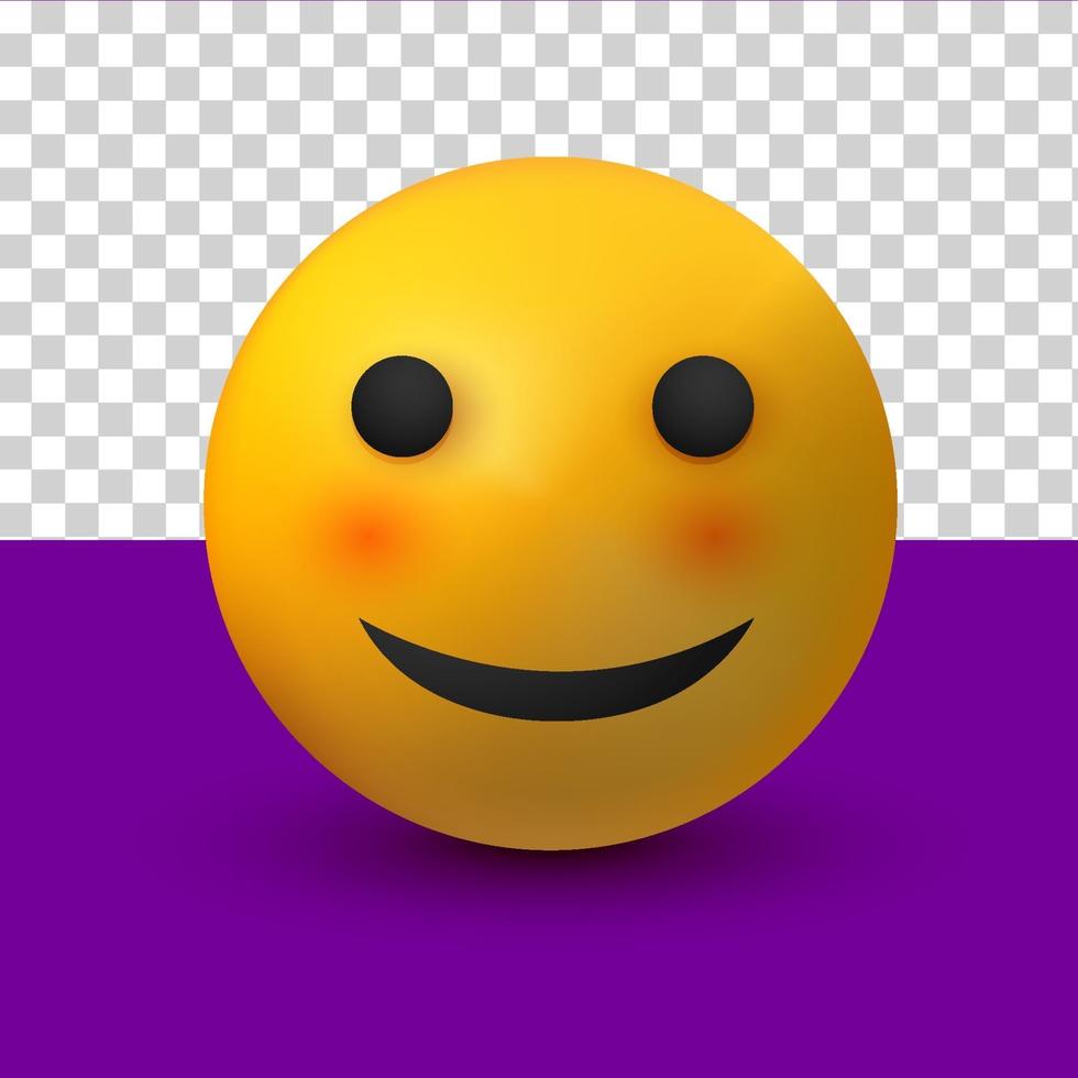 smile emoji 3d de emoticon de reacción de redes sociales vector