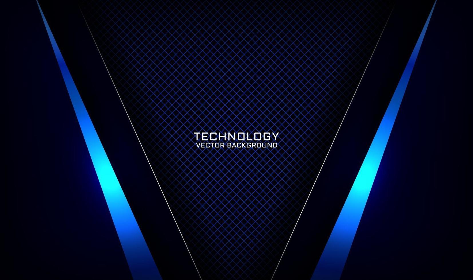 Abstract 3D navy blue technology background with lines metal effect vector