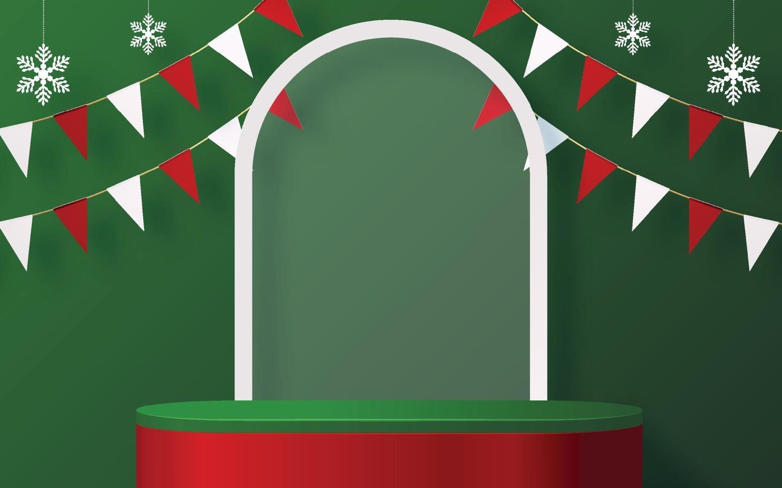 Christmas and New Year podium background vector design