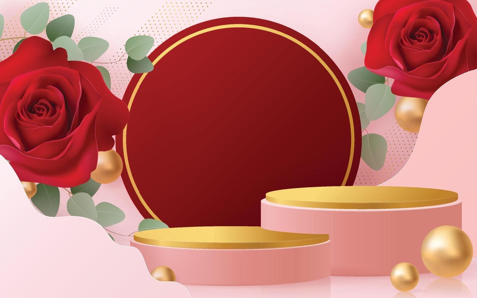 background products for valentine day podium vector