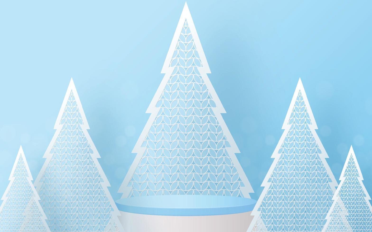 Christmas and New Year podium background vector design