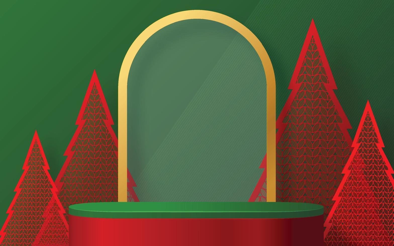 Christmas and New Year podium background vector design