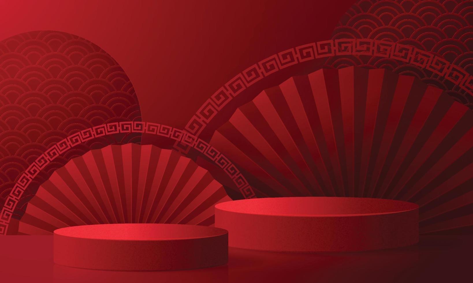 Podium round stage podium  Chinese new year, Mid Autumn Festival vector