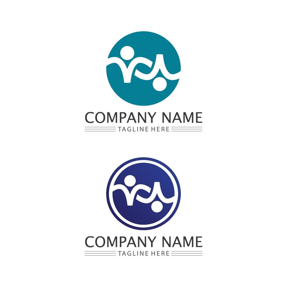 logotipo de la comunidad personas trabajan en equipo y logotipo y diseño de vectores de negocios