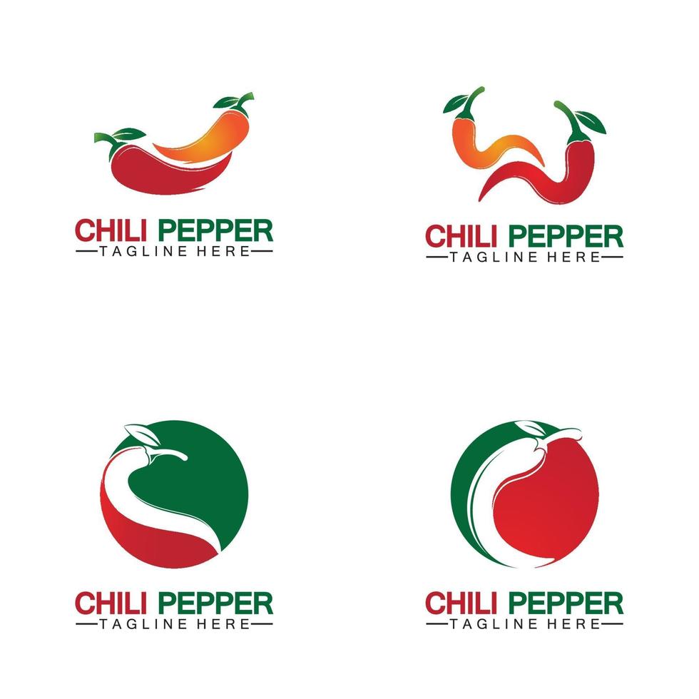 Chili pepper logo vector icon illustration design template