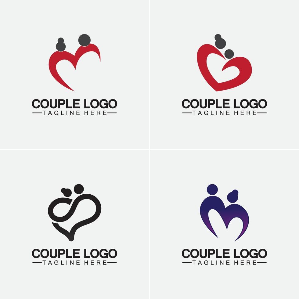 people with love couple vector logo icon  symbol vector