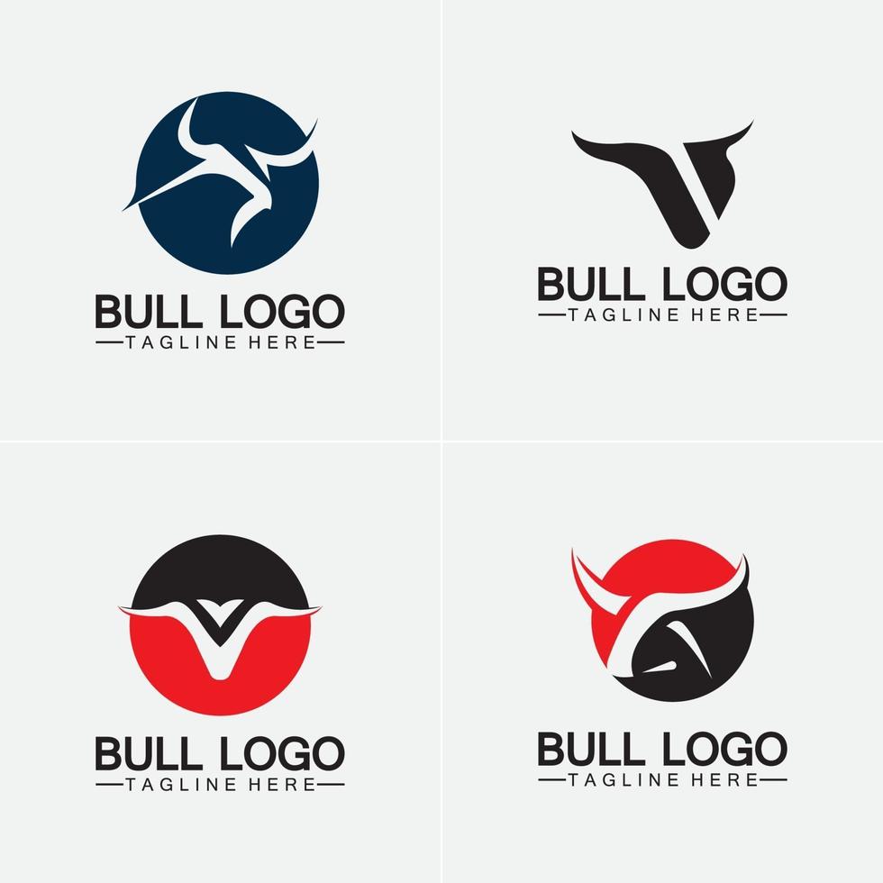 Bull logo y símbolos vector plantilla iconos aplicación