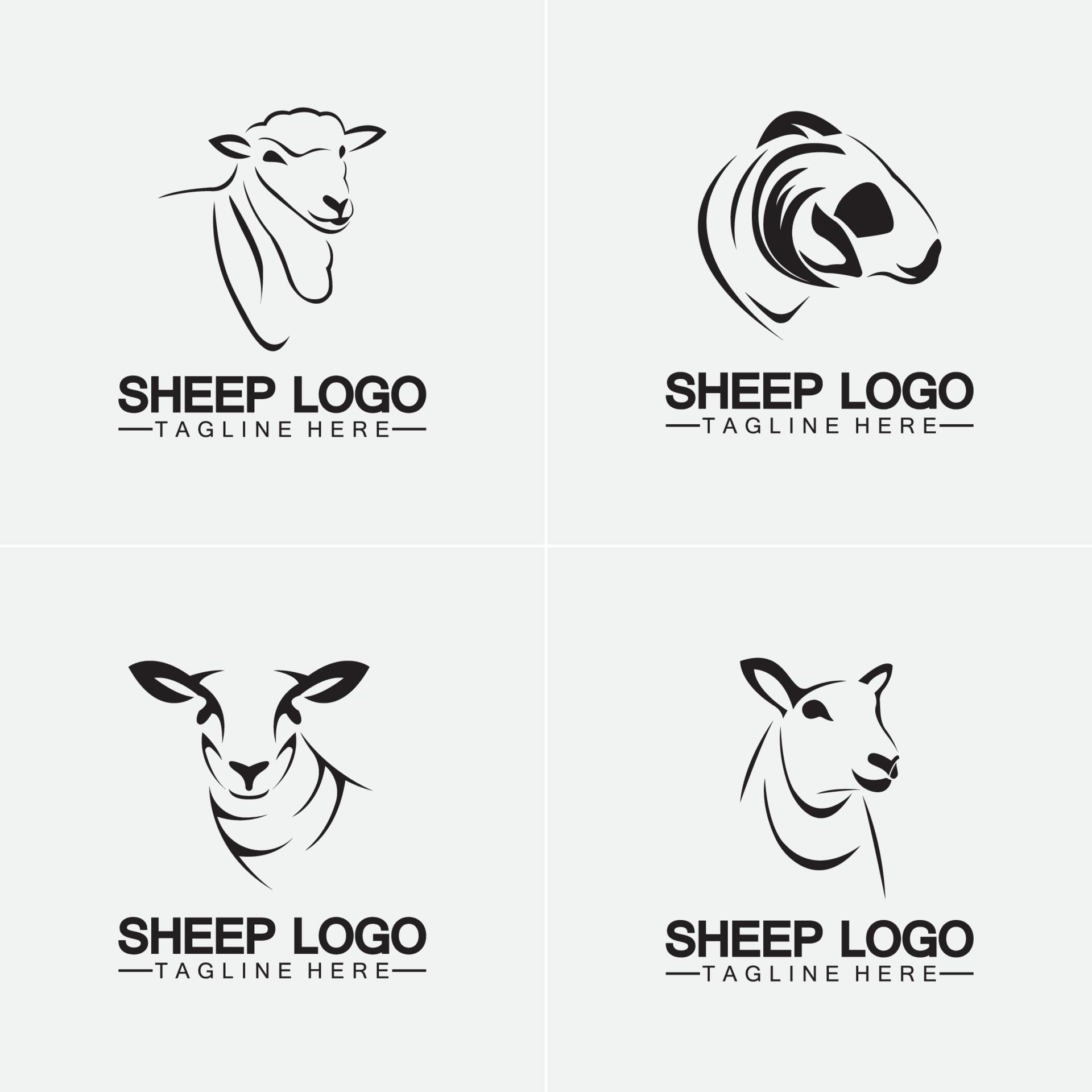 Sheep head logo vector icon illustration design template 3242698 Vector