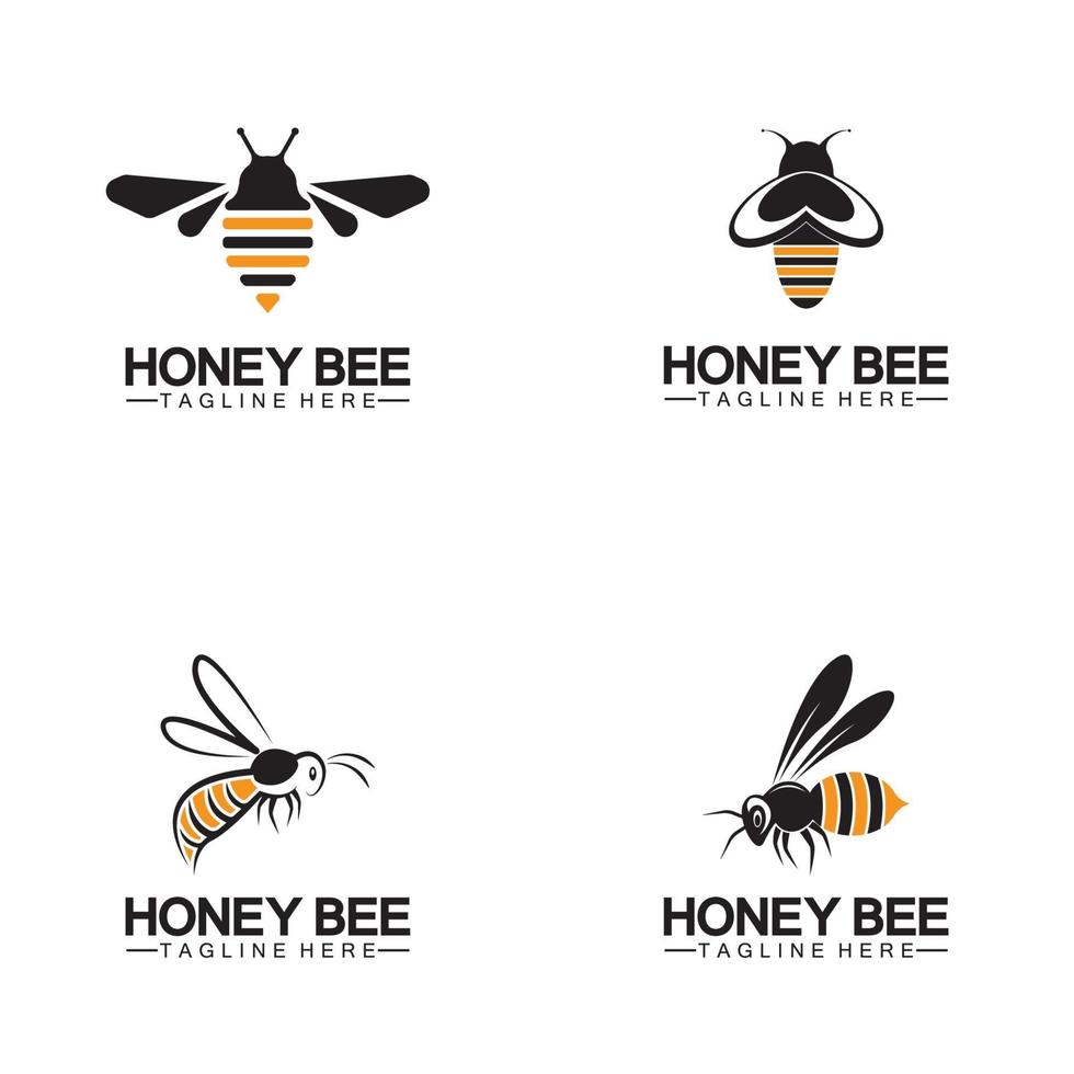 Plantilla de diseño de ilustración de símbolo de icono de vector de logotipo de miel de abeja