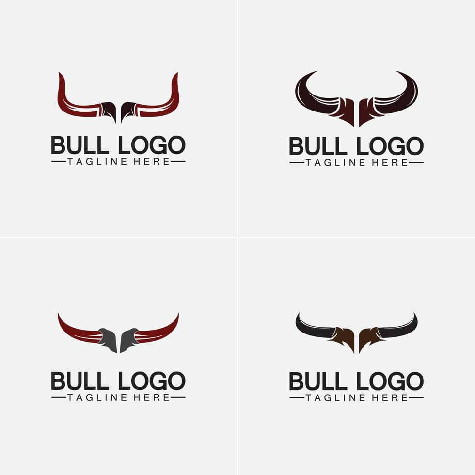 Bull horn logo and symbol template icons app vector