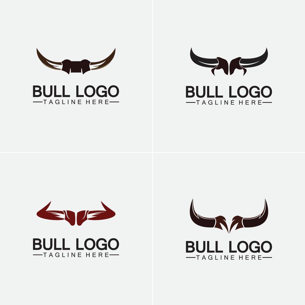 Bull horn logo and symbol template icons app vector