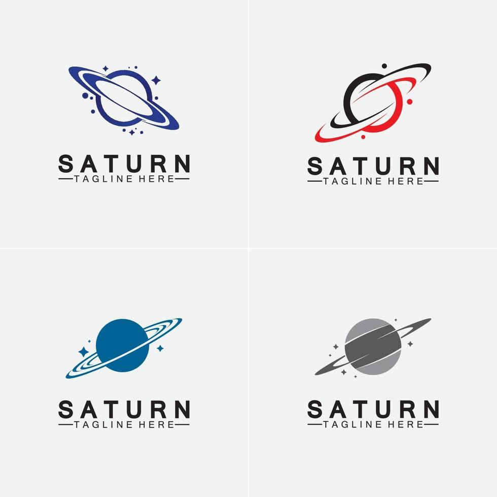 Planeta Saturno logo diseño ilustración vectorial vector
