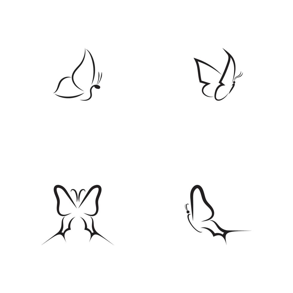 Butterfly conceptual simple Logo  design template Vector illustration