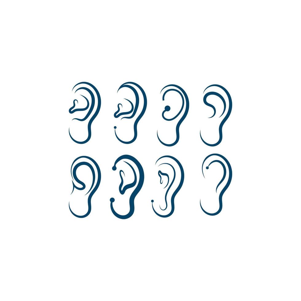 logotipo de oreja y símbolos iconos de aplicaciones vectoriales vector