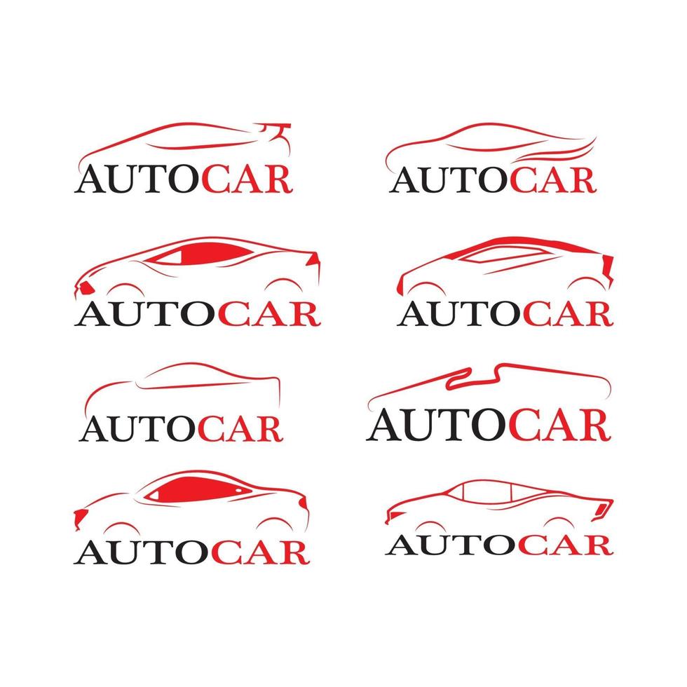 iconos de plantilla de vector de logotipo de silueta de coche