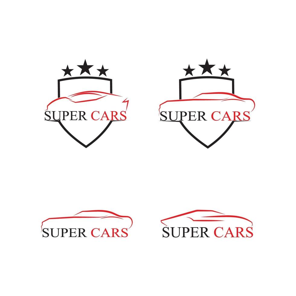 iconos de plantilla de vector de logotipo de silueta de coche