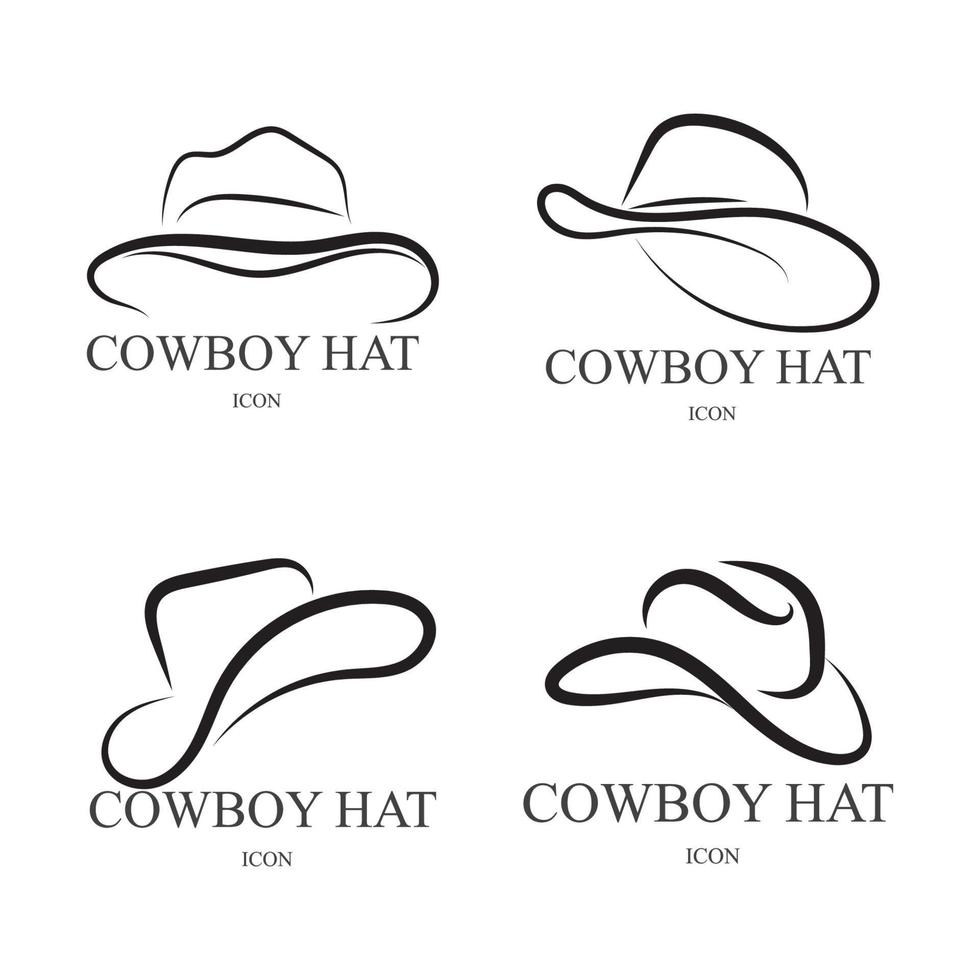 sombrero de vaquero, logotipo, icono, vector, diseño, plantilla vector