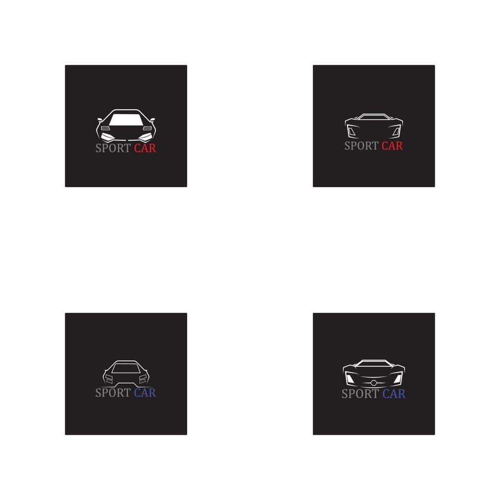 aplicación de iconos de plantilla de vector de logotipo de silueta de coche deportivo