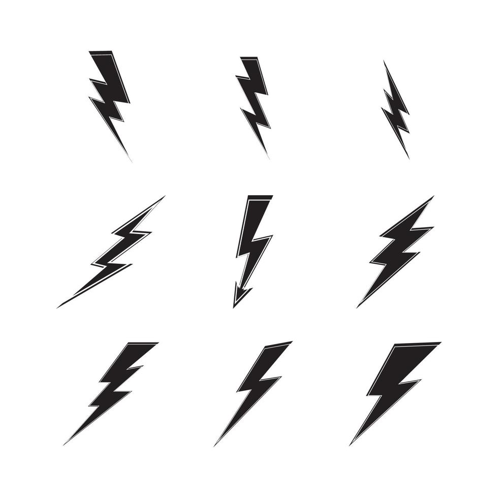 lightning thunderbolt electricity logo design template vector