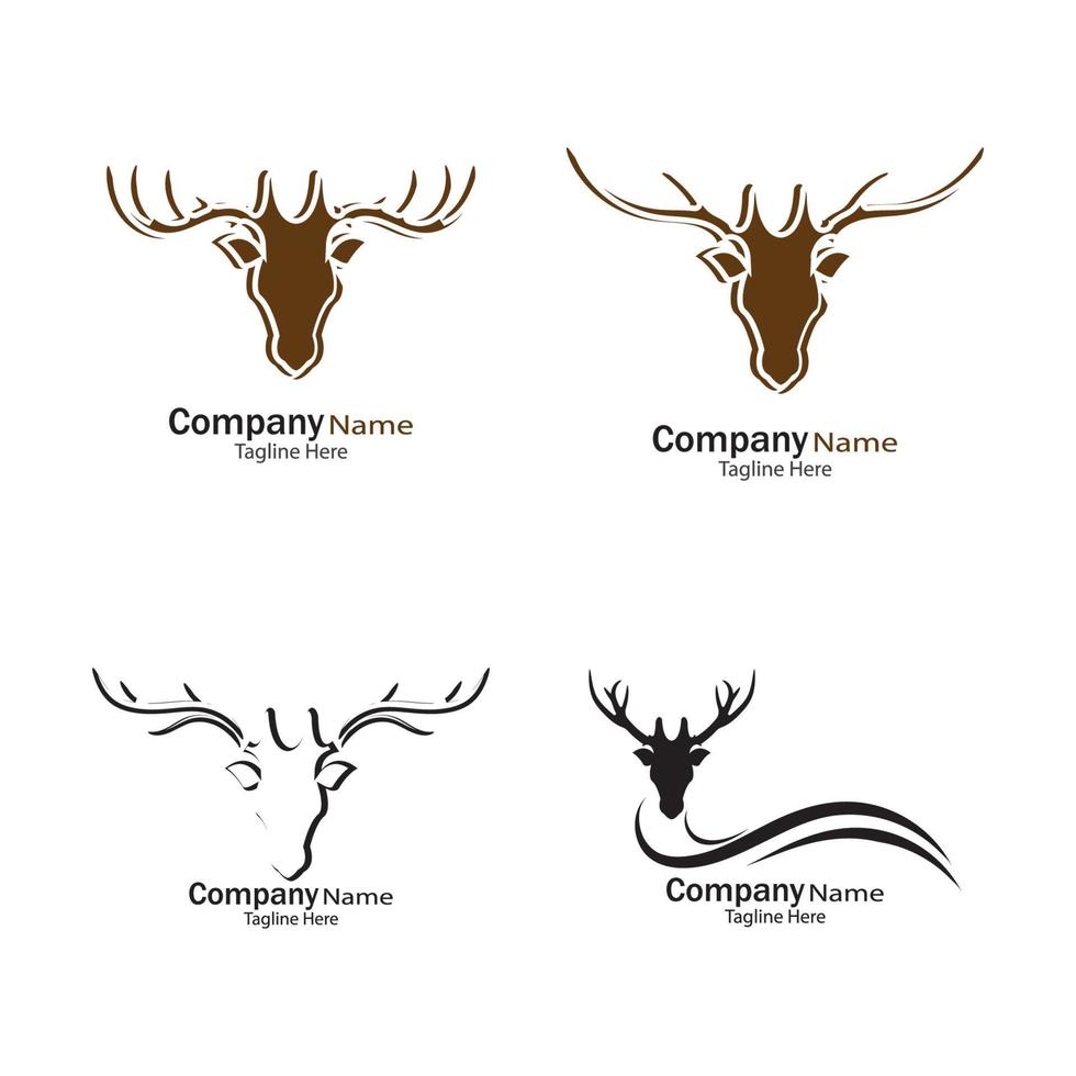 Deer head Logo Template vector icon illustration design