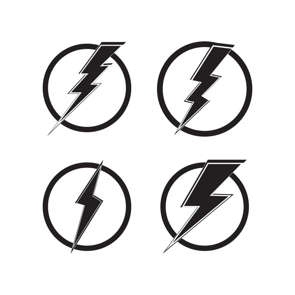 lightning thunderbolt electricity logo design template vector