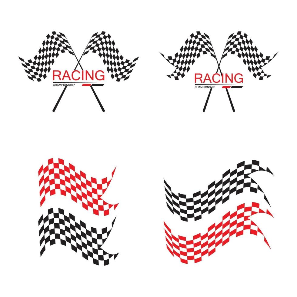 diseño de icono de bandera de carrera vector