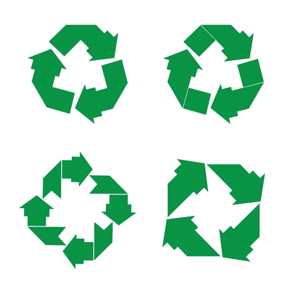 flecha verde reciclar logo vector icono plantilla