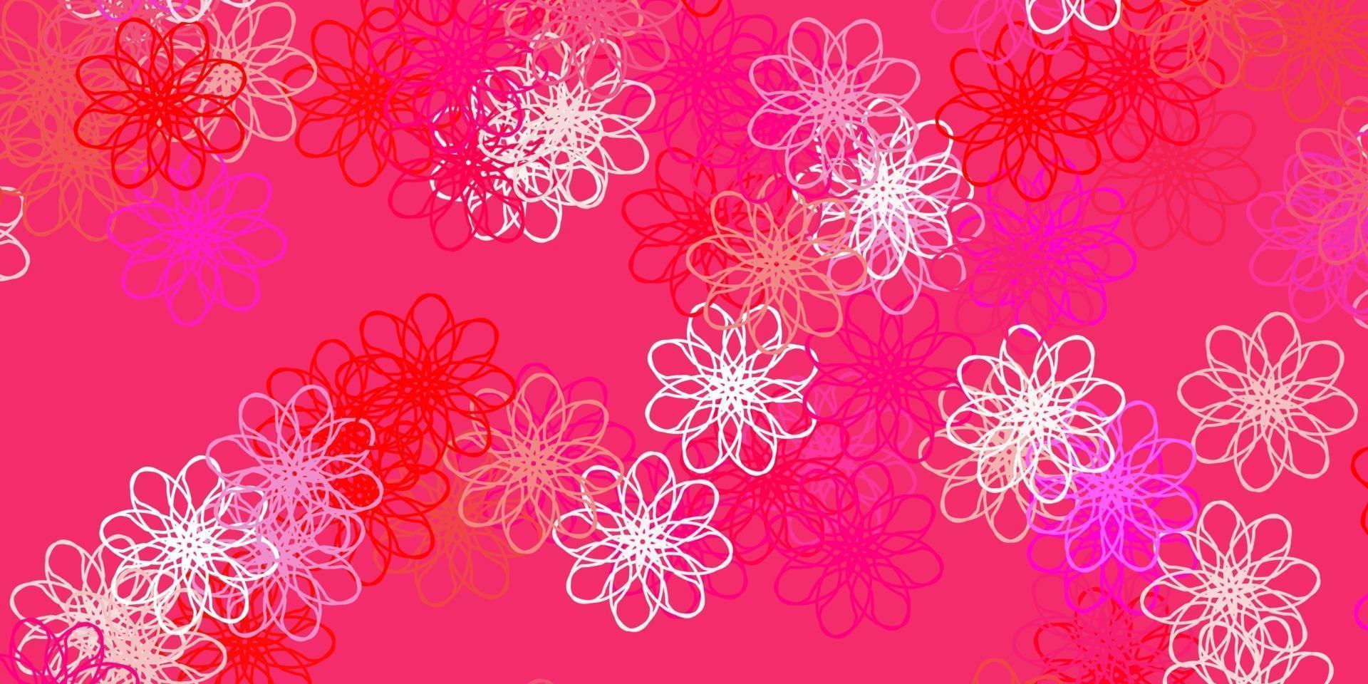 ilustraciones naturales de vector rosa claro, amarillo con flores.