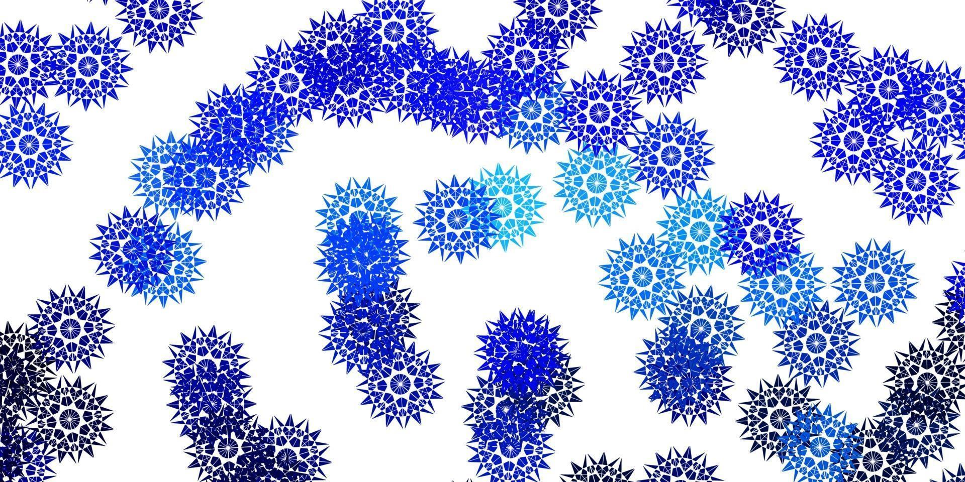 Light BLUE vector doodle background with flowers.