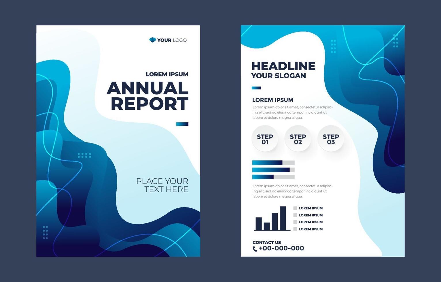 plantilla de informe anual de negocios vector