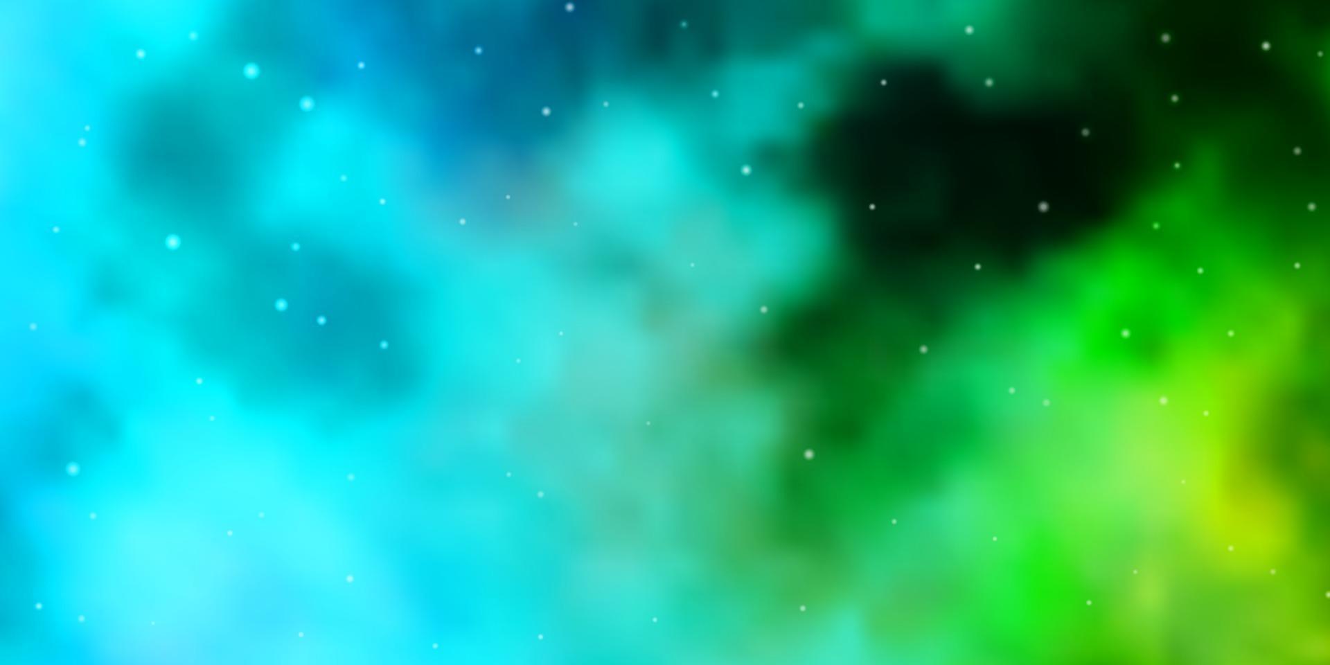 Light Blue, Green vector template with neon stars.