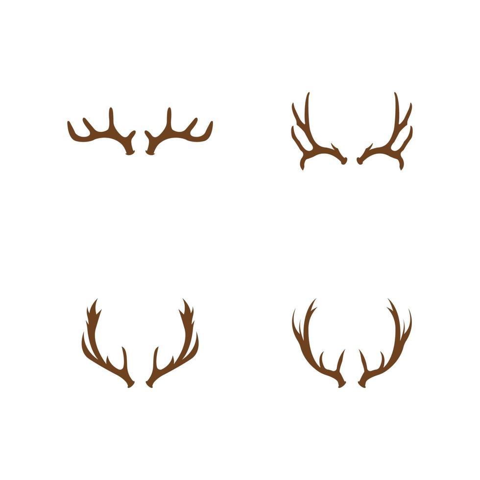 Diseño de ilustración de icono de vector de plantilla de logotipo de cuerno de ciervo