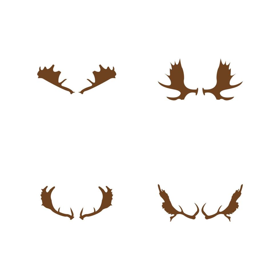 Diseño de ilustración de icono de vector de plantilla de logotipo de cuerno de ciervo