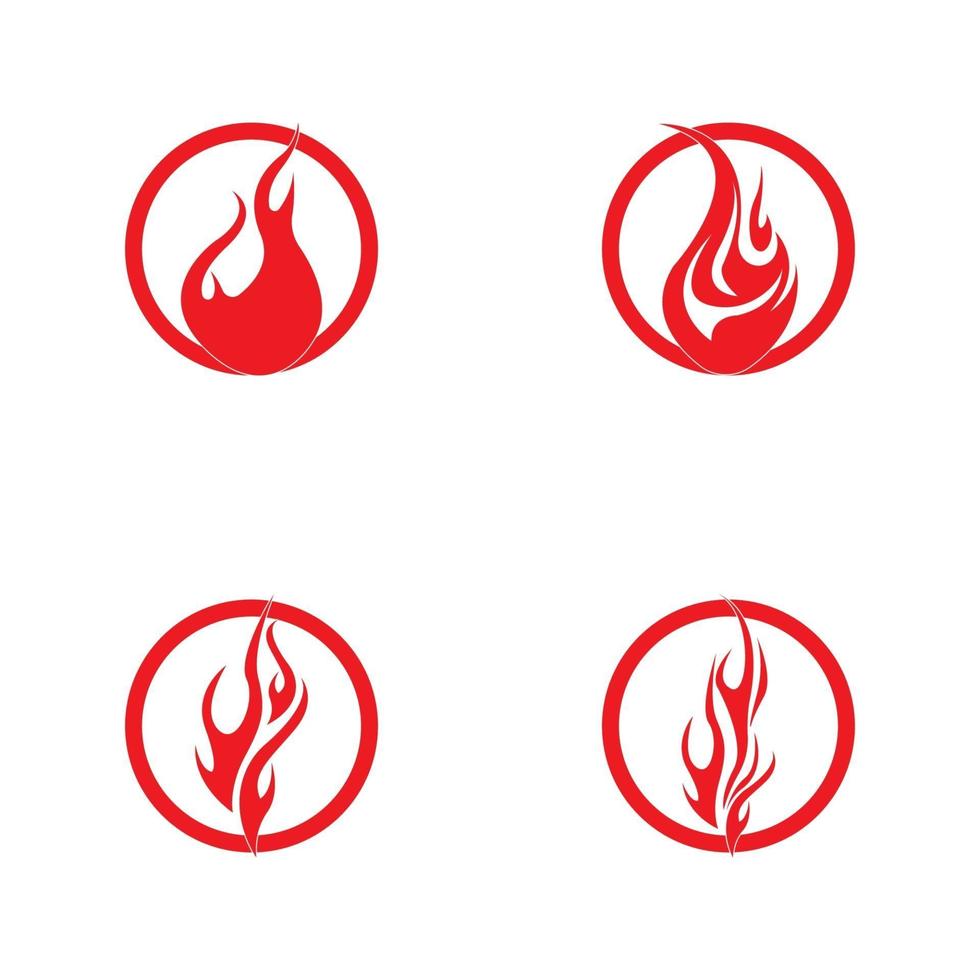 Plantilla de diseño de ilustración de vector de llama de fuego
