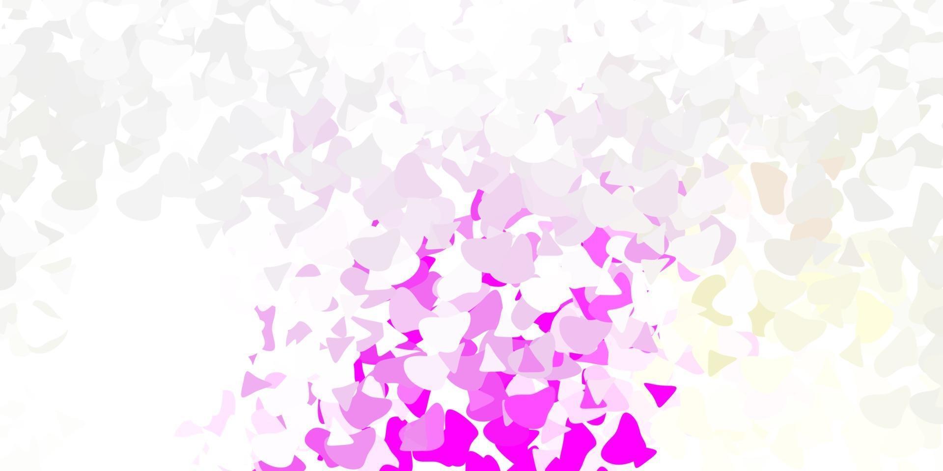 Light pink, yellow vector texture with memphis shapes.