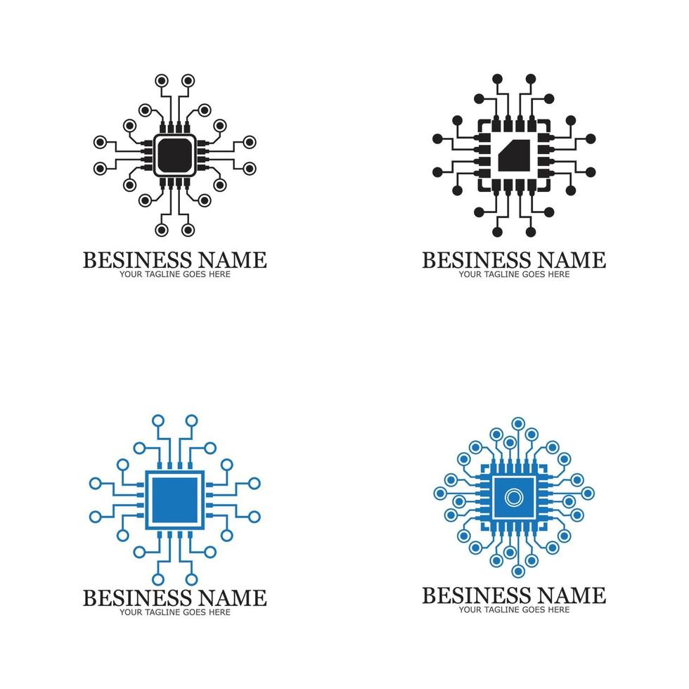 icono de vector de línea de procesador de cpu para sitios web y diseño plano móvil