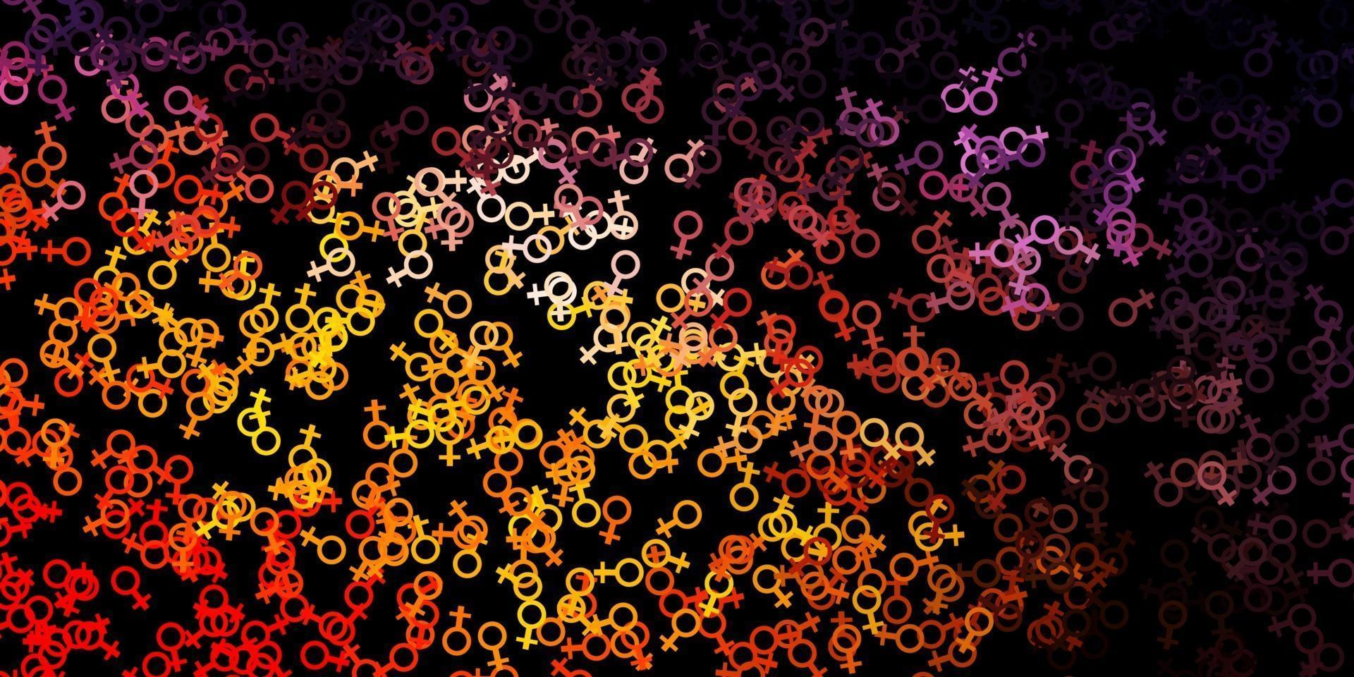 Dark Pink, Yellow vector template with esoteric signs.