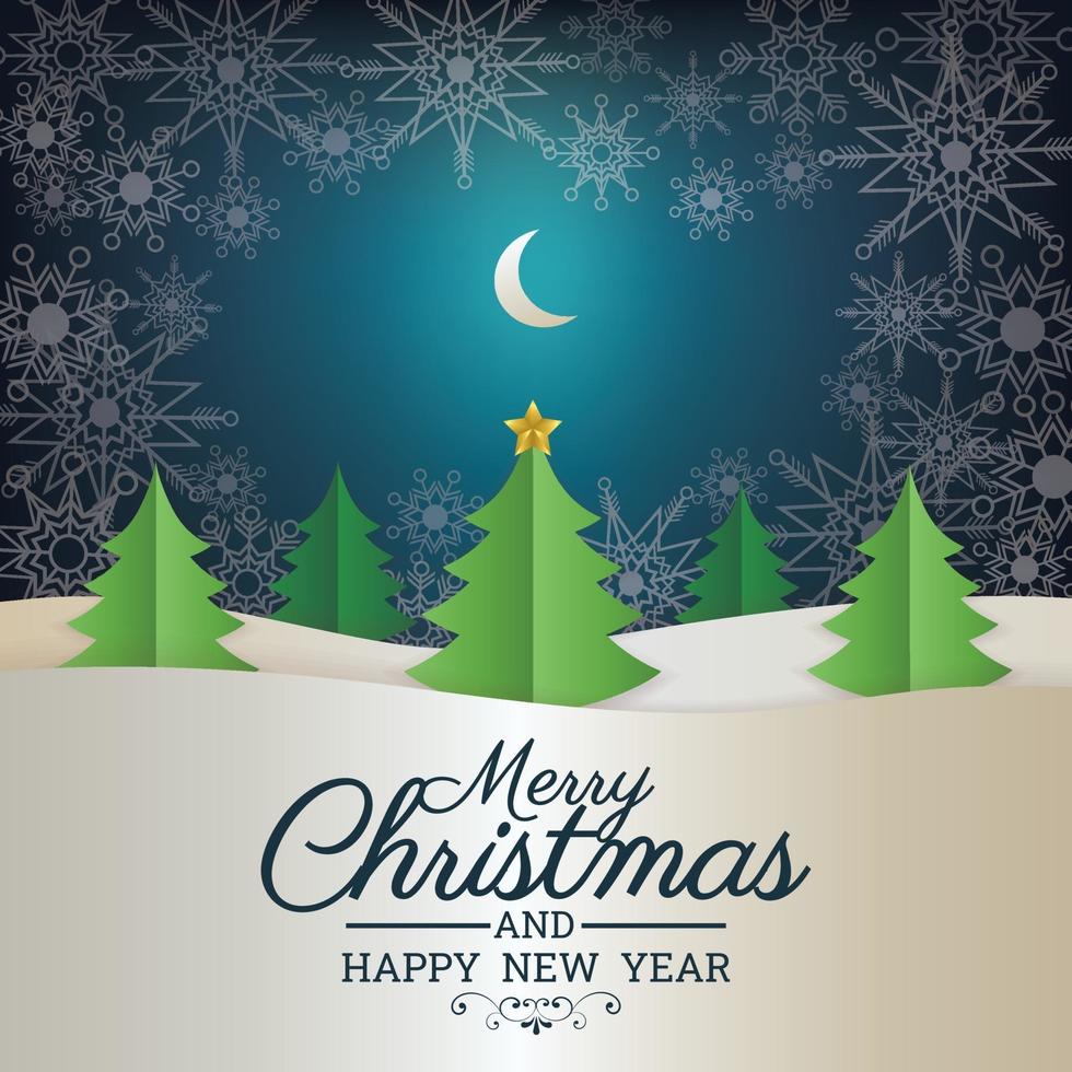 merry christmas art vector nlue card