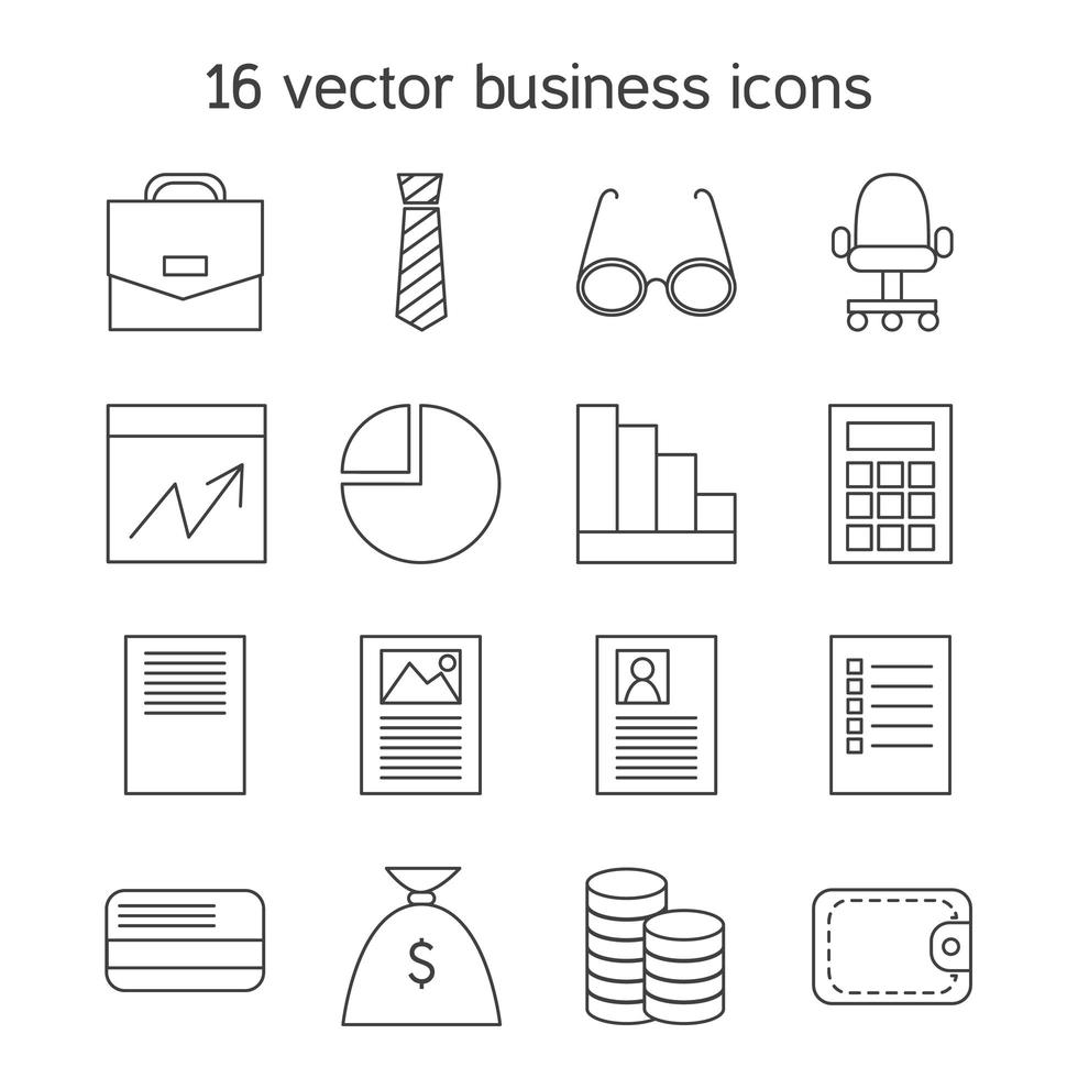 conjunto de iconos de negocios vector