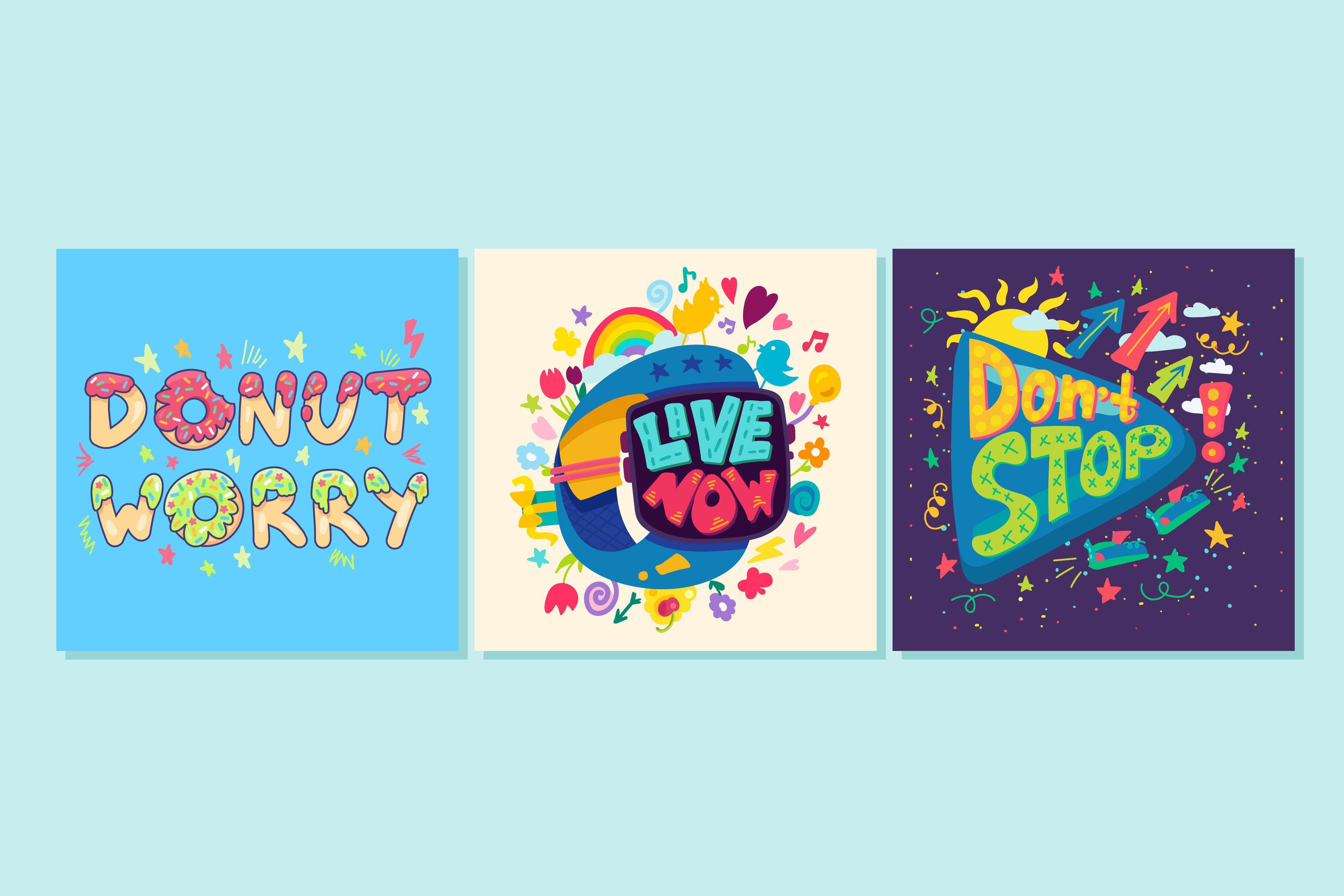 Inspirational quotes creative lettering set vector 3243983 Vector Art