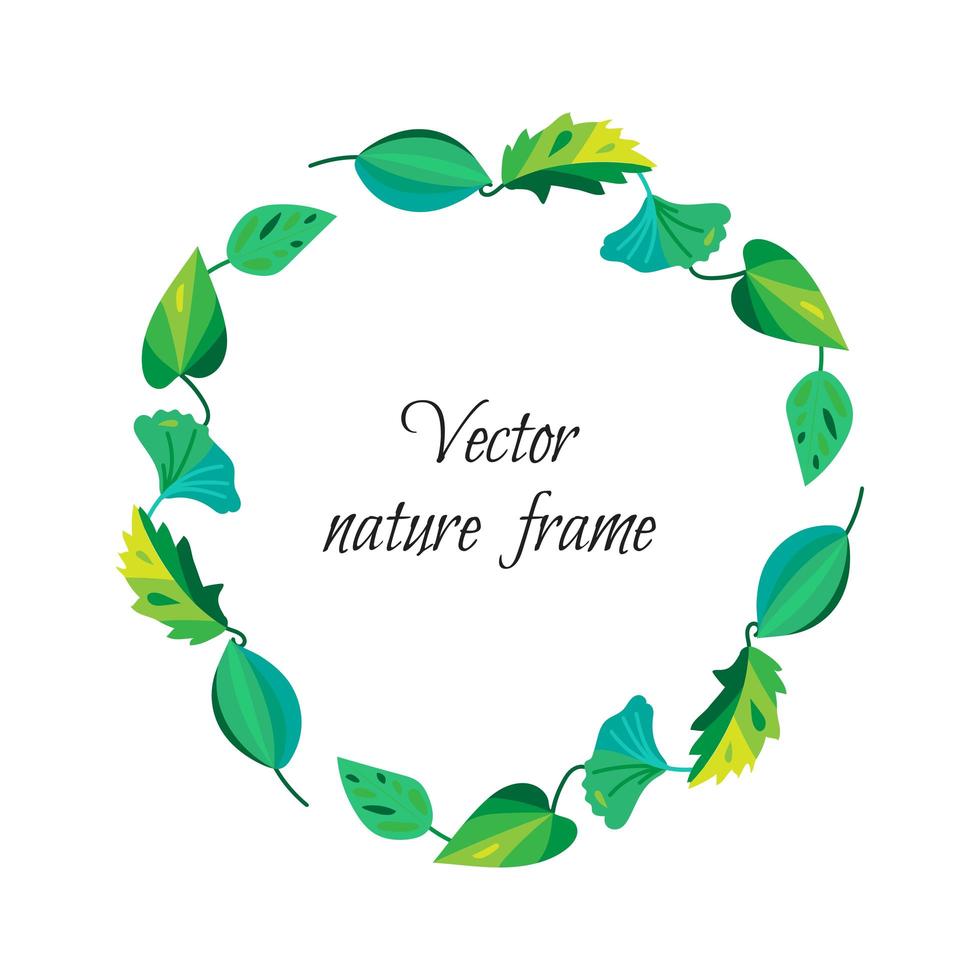 Vintage leaves frame vector