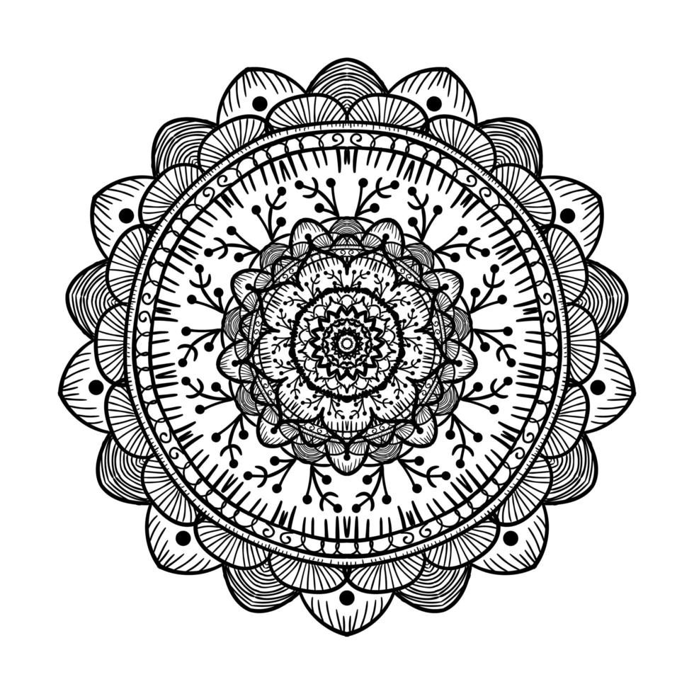Mandala Line Template vector
